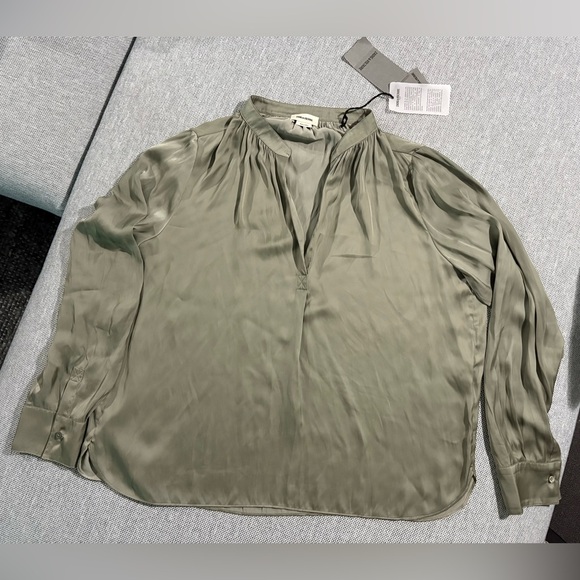 Zadig & Voltaire NWT. Tink Satin Blouse. Green. Sz M - Picture 7 of 13